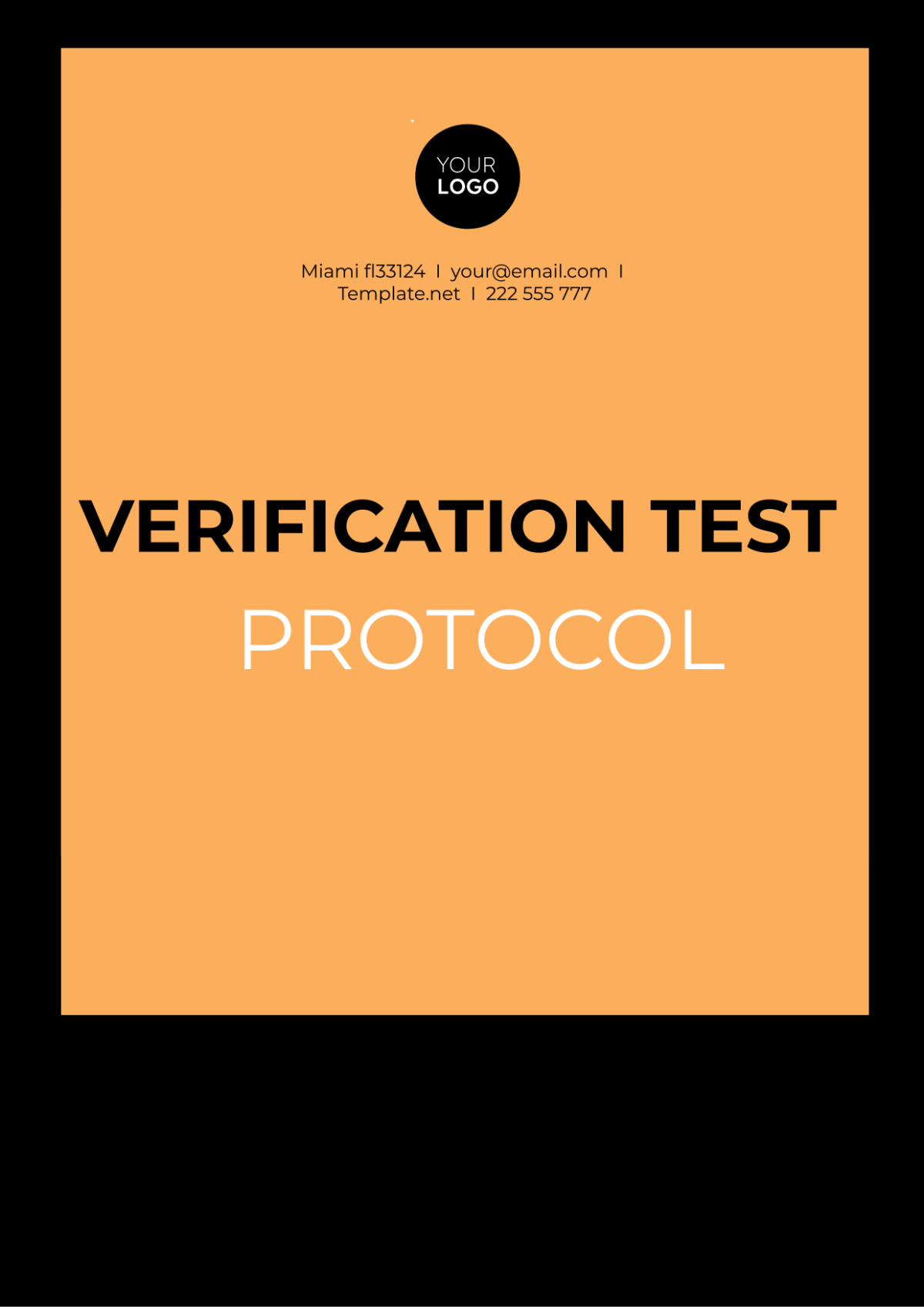 Free Verification Test Protocol Template