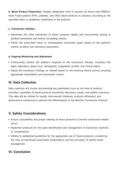 Free Massive Transfusion Protocol Template to Edit Online