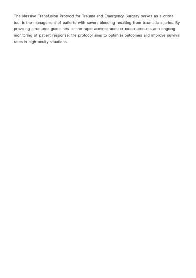 Free Massive Transfusion Protocol Template to Edit Online