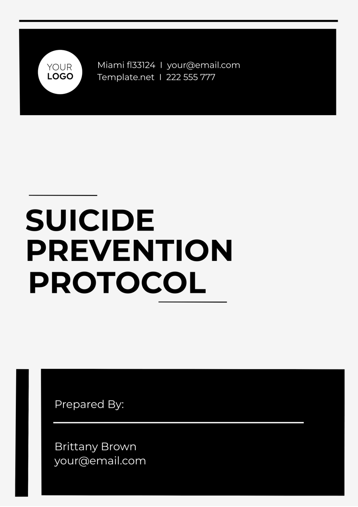 Suicide Prevention Protocol Template