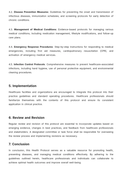 Free Professional Health Protocol Template to Edit Online