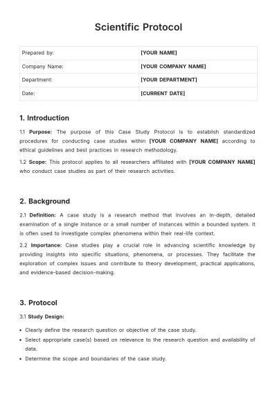 Free Scientific Protocol Template to Edit Online