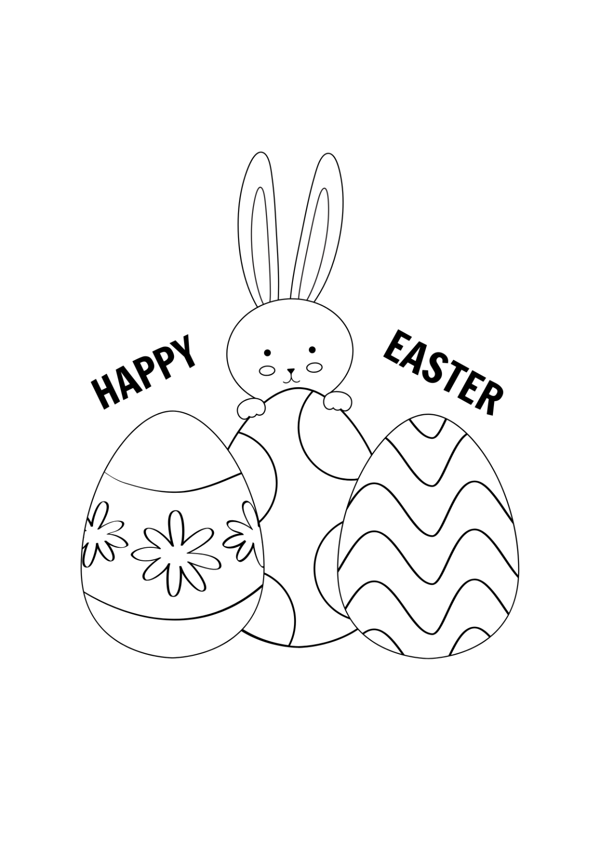 Free Easter Drawing for Kids Template