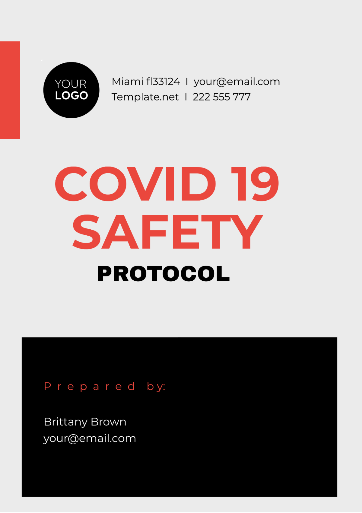 Free Covid 19 Safety Protocol Template