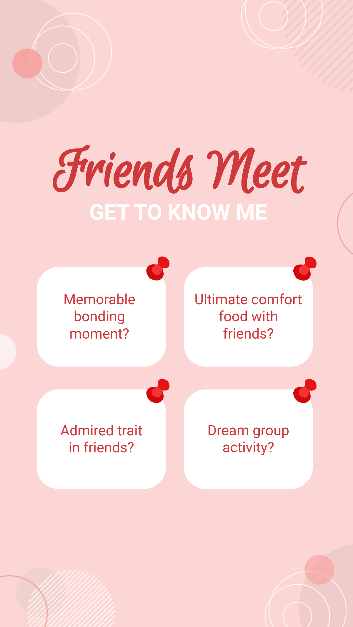 Get to Know Me Friendship Meet Instagram Post Template