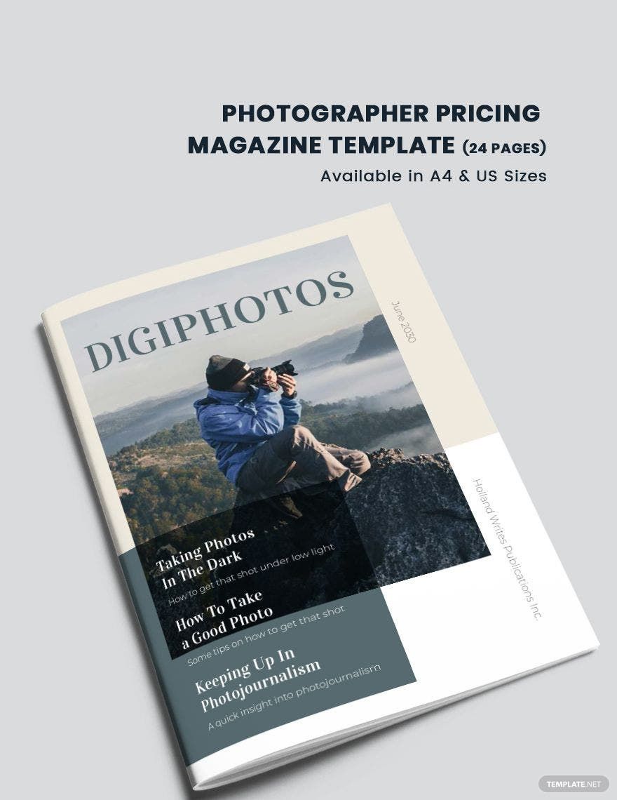 Photographer Pricing Magazine Template