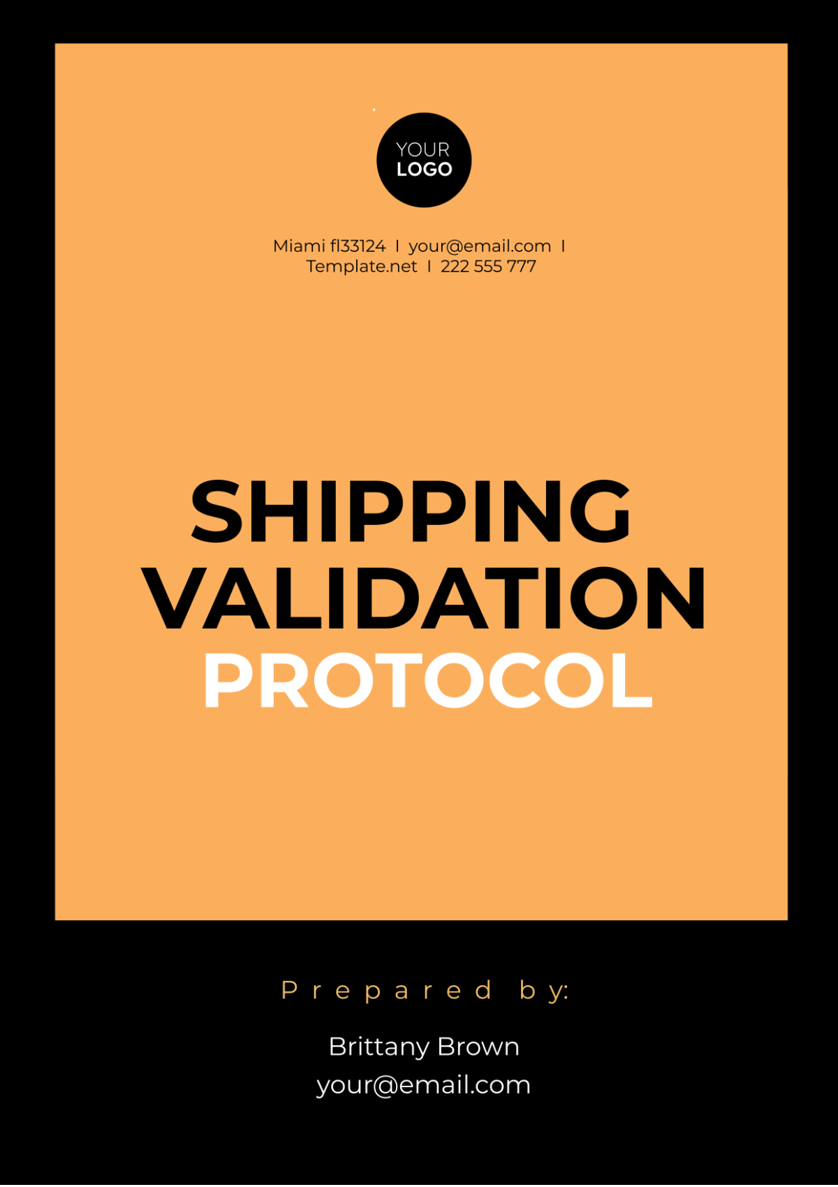 Shipping Validation Protocol Template