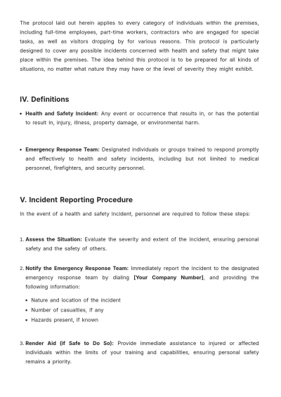 Free Incident Protocol Template to Edit Online