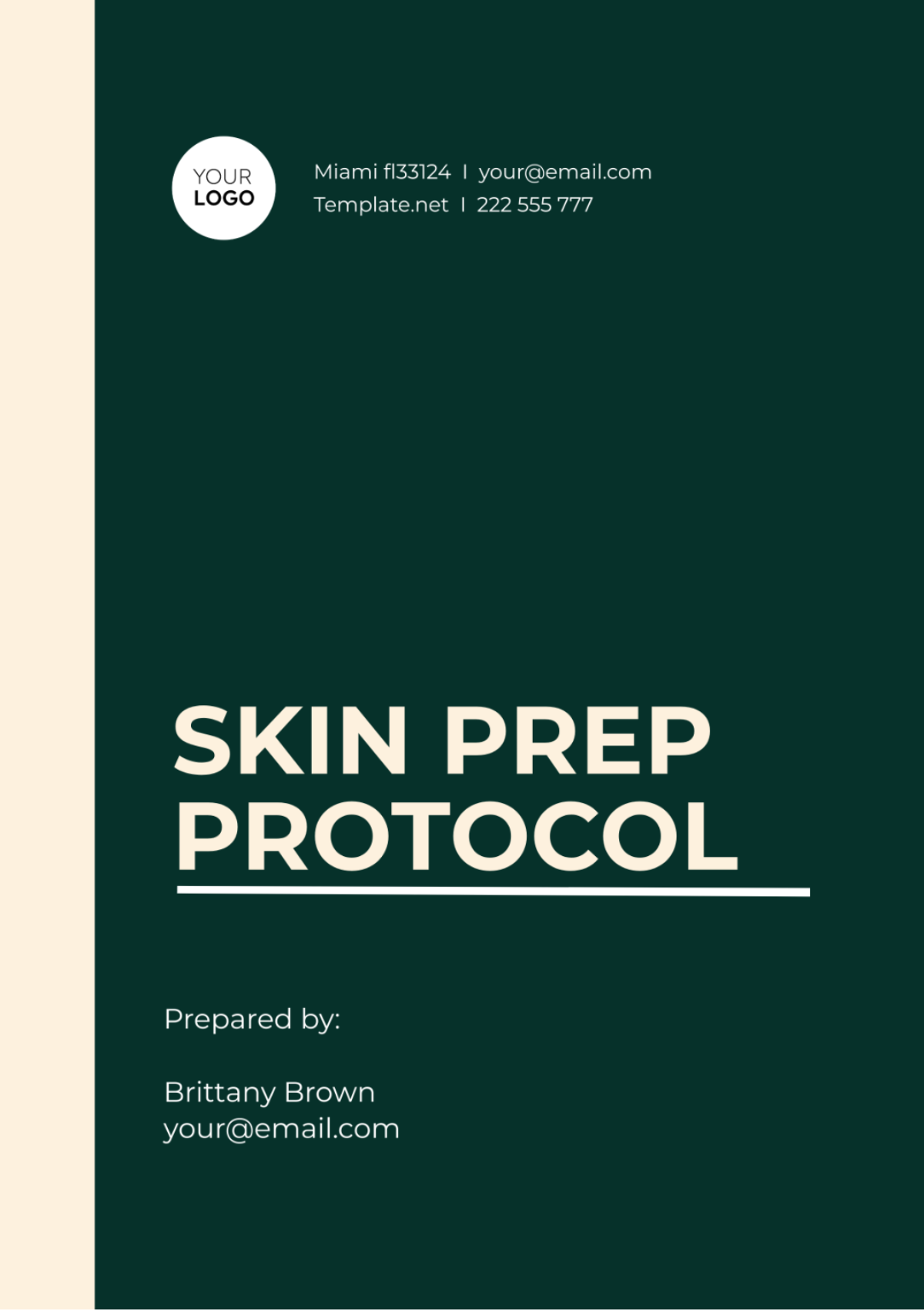 Free Skin Prep Protocol Template