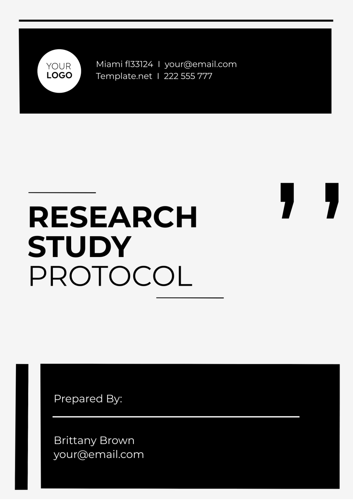 Research Study Protocol Template