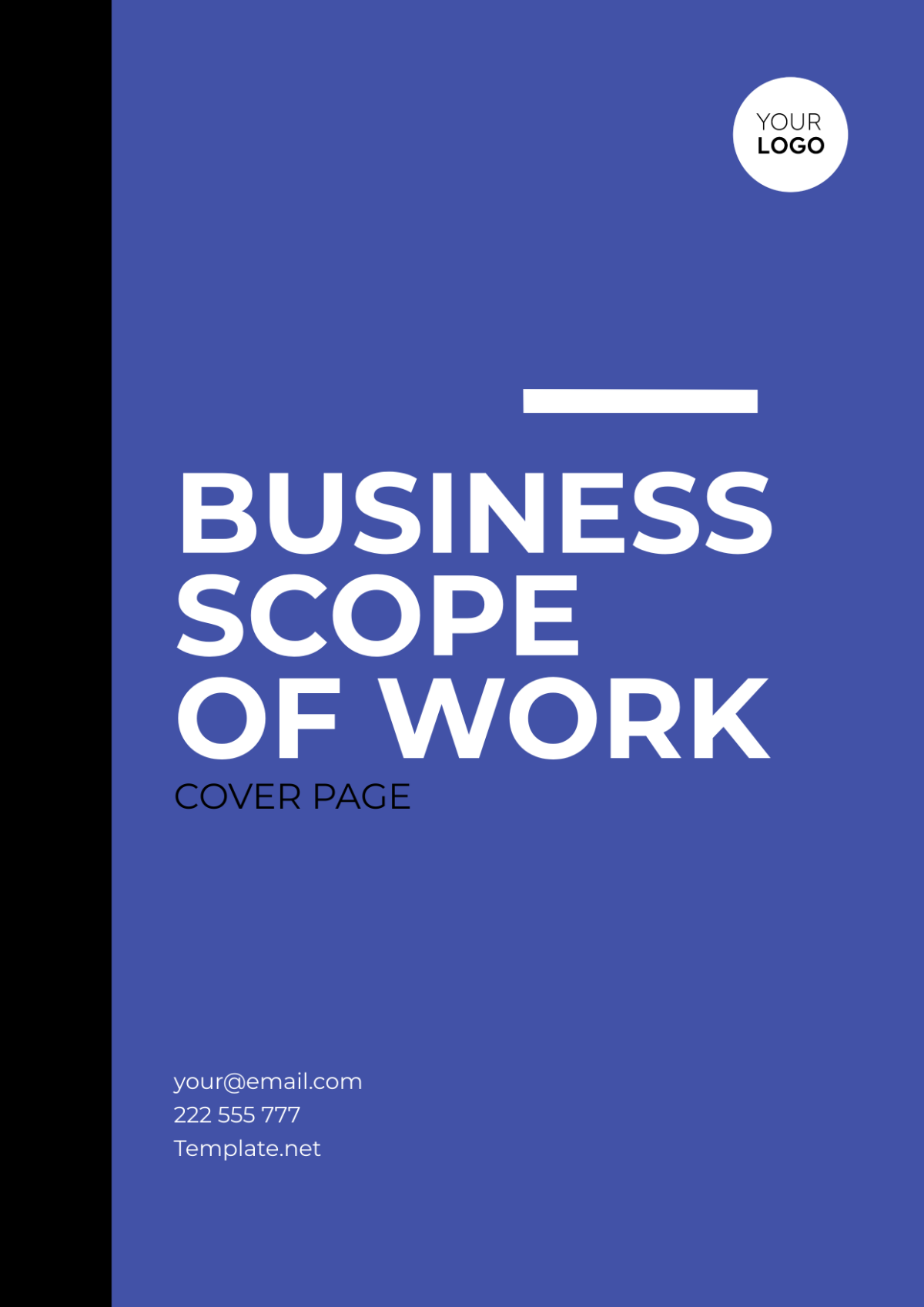 Business Scope of Work Cover Page Template