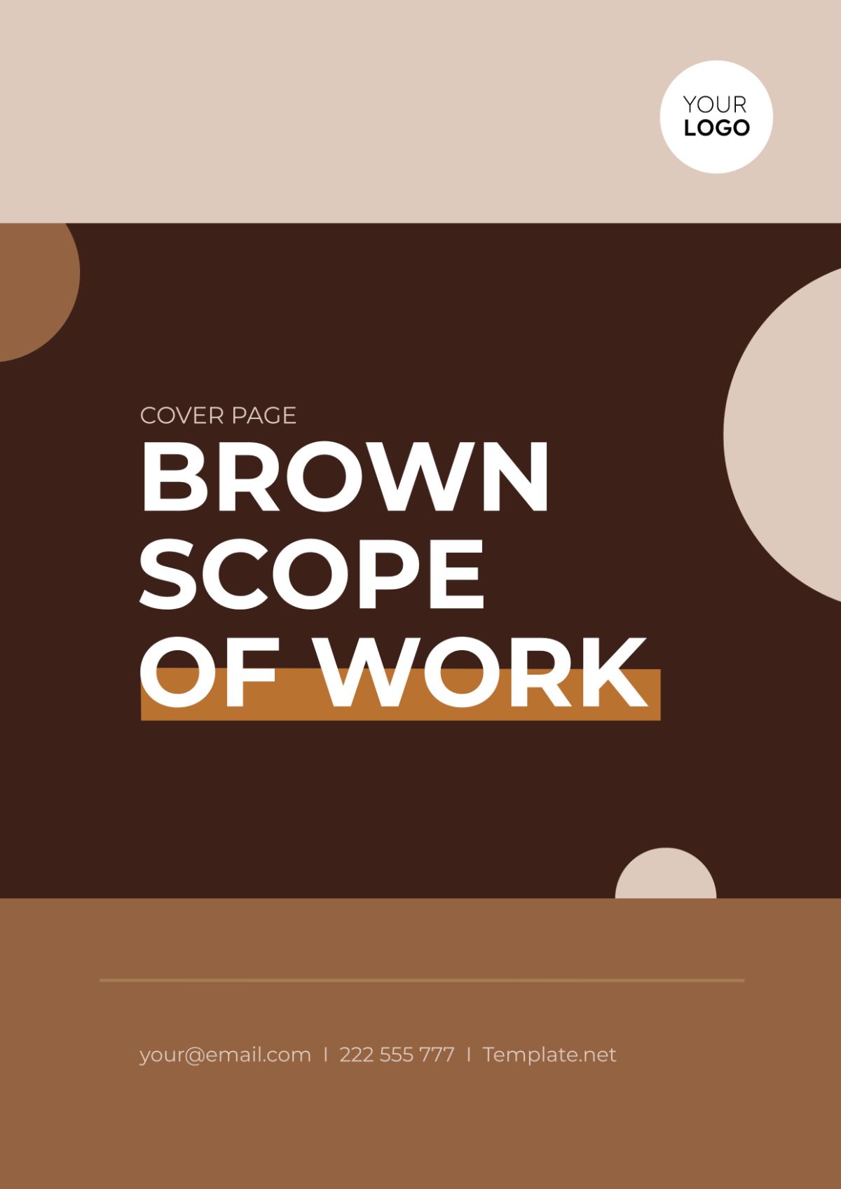 Brown Scope of Work Cover Page Template