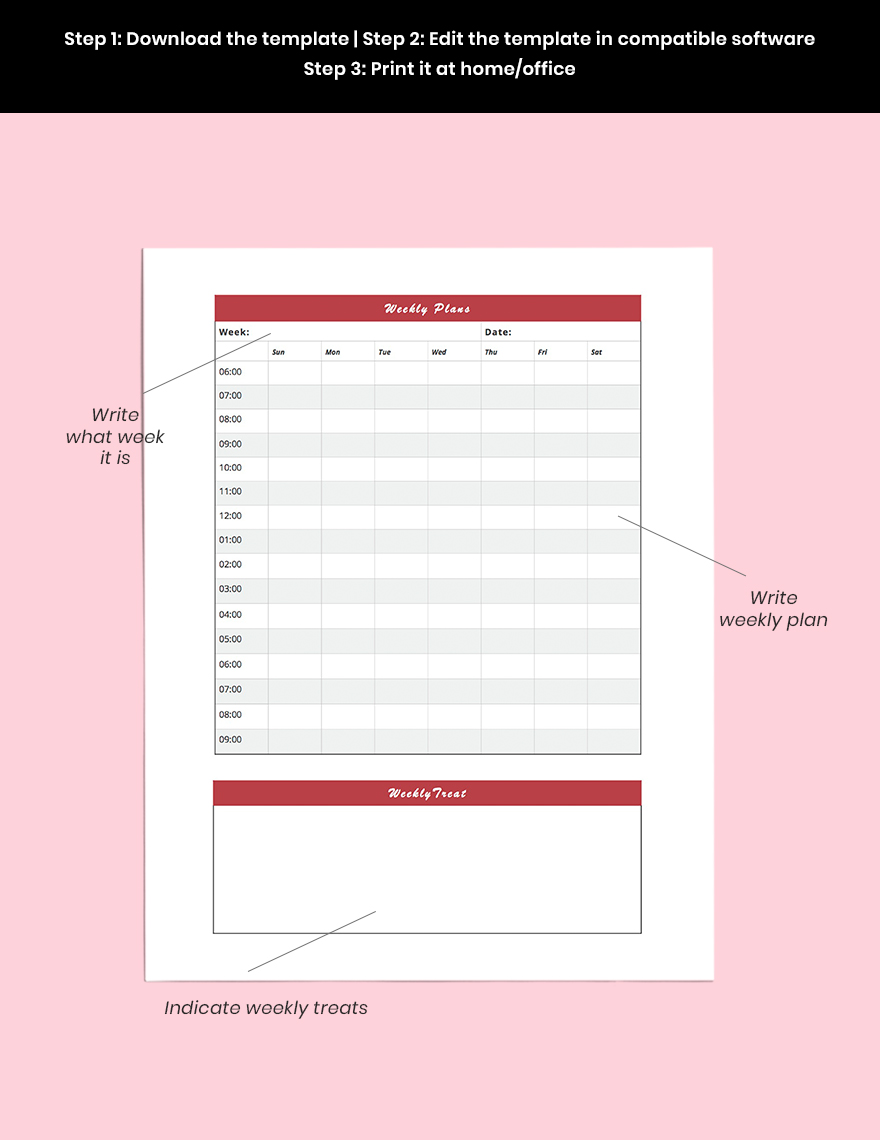 Professional Schedule Planner Template