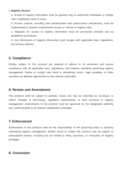 Free Registry Protocol Template to Edit Online