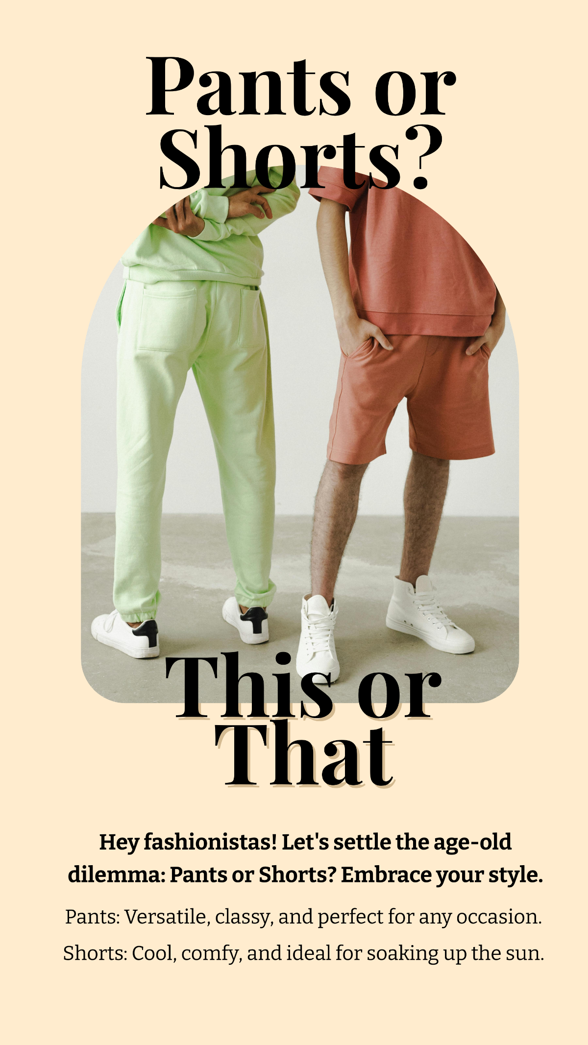 Pants or Shorts This or That Instagram Post Template