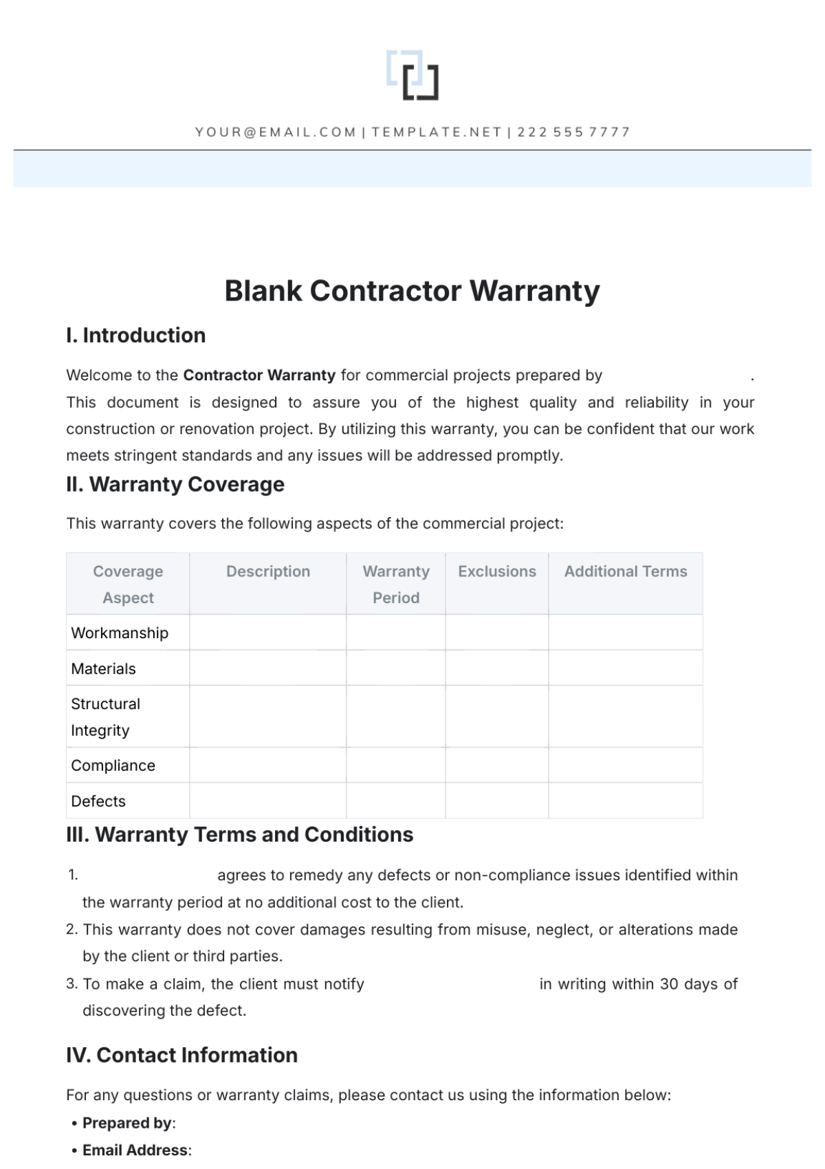 Free Waterproofing Warranty Template to Edit Online