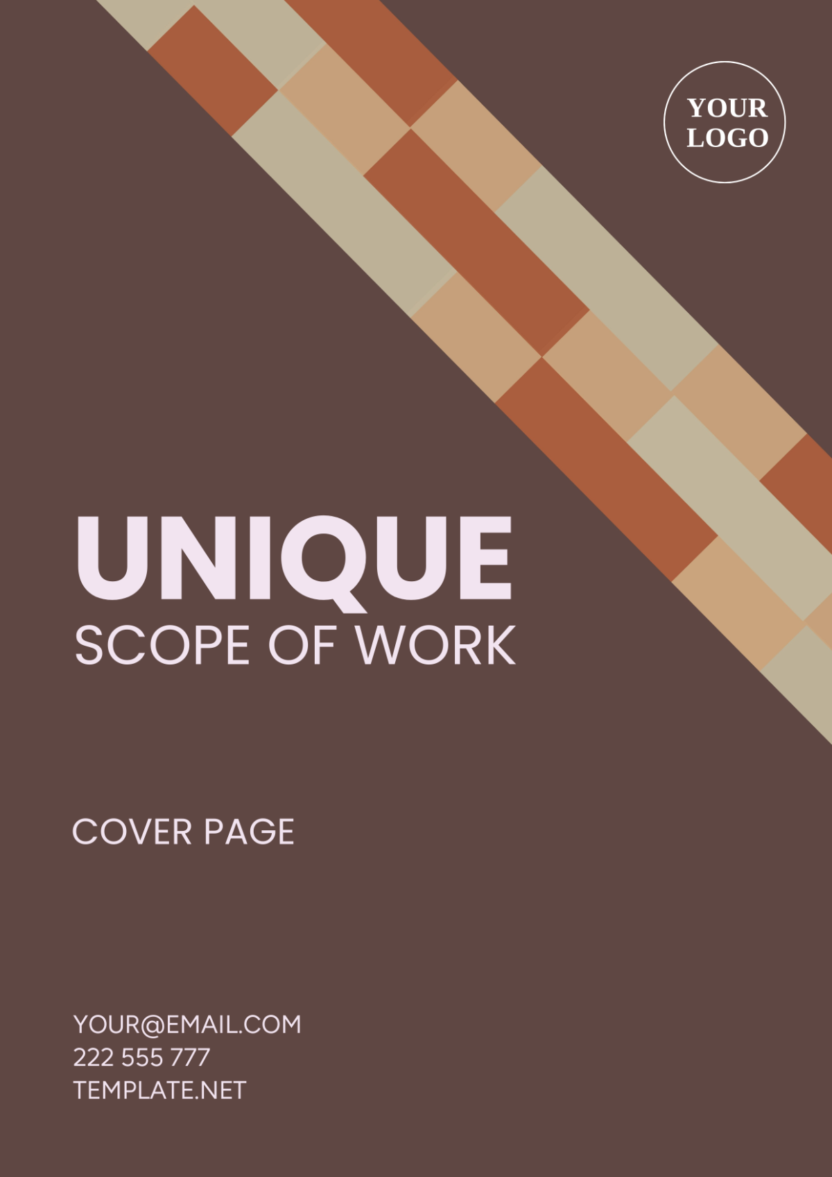 Unique Scope of Work Cover Page Template