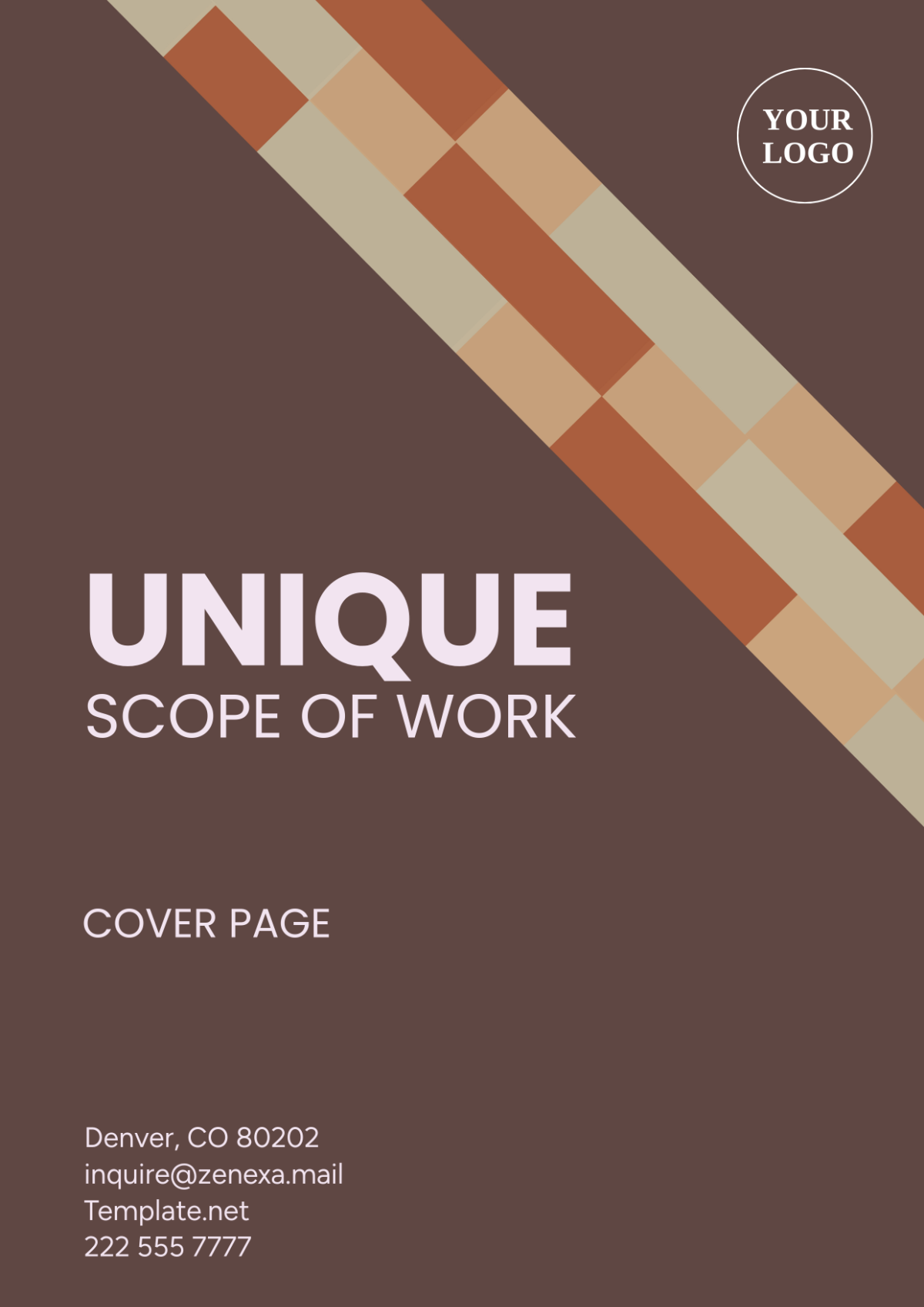 Unique Scope of Work Cover Page Template - Edit Online & Download