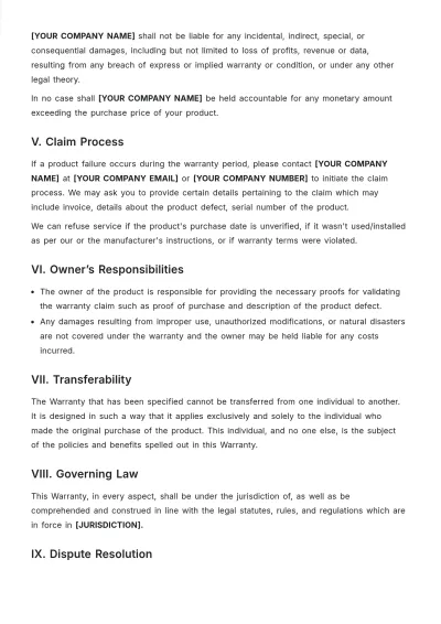 Free Expiration Warranty Template to Edit Online