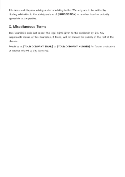 Free Expiration Warranty Template to Edit Online