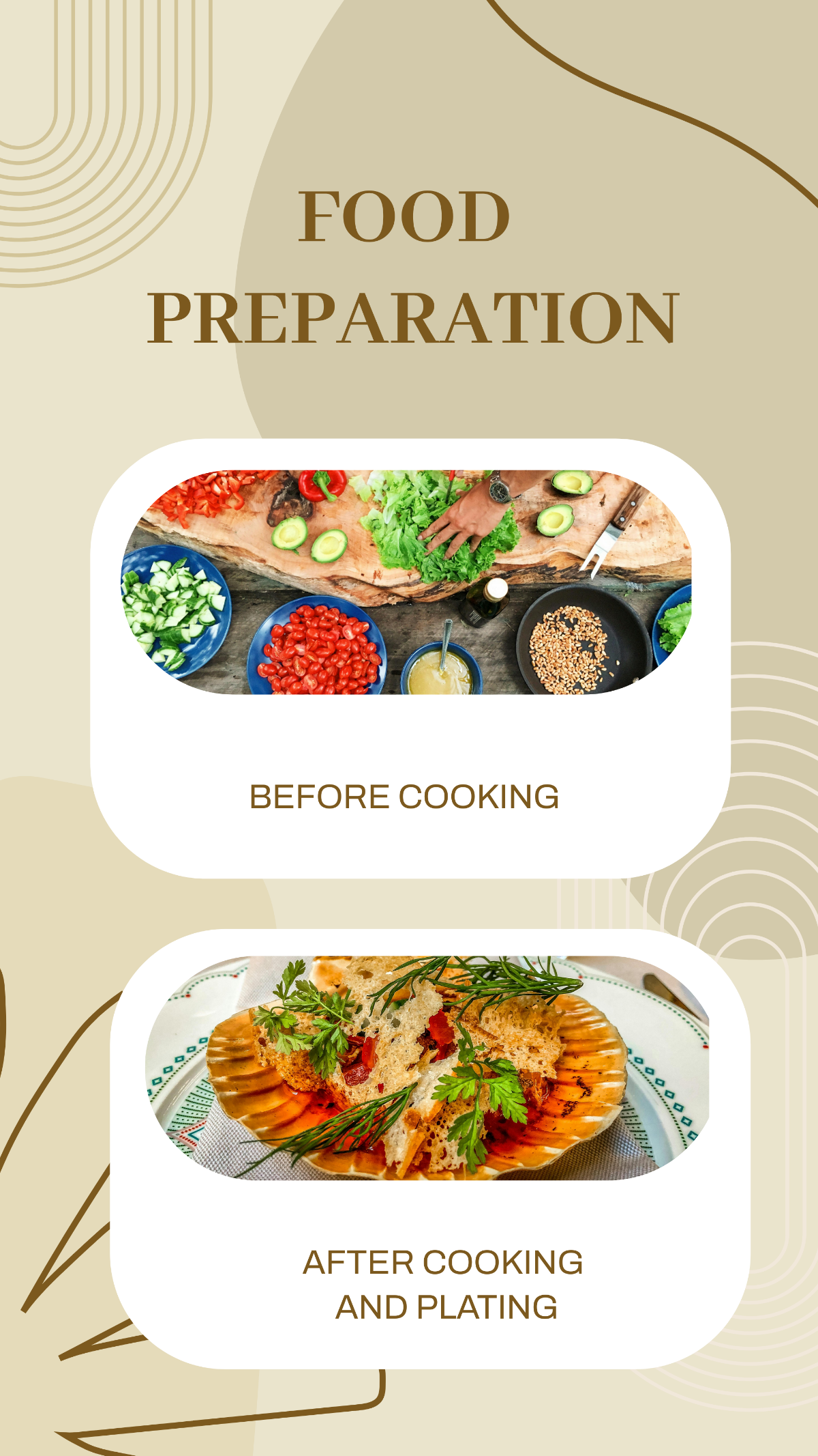 Food Preparation Before and After Post