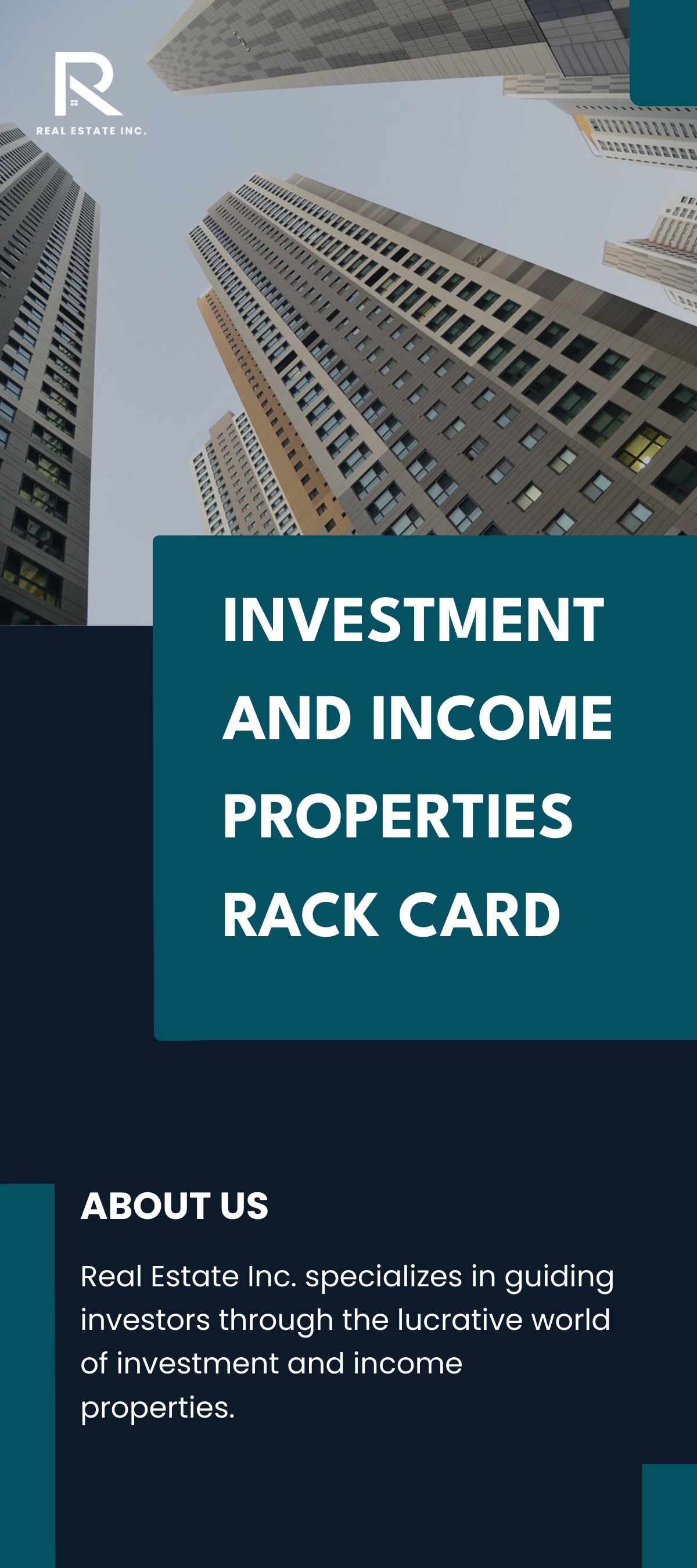 Free Investment and Income Properties Rack Card Template