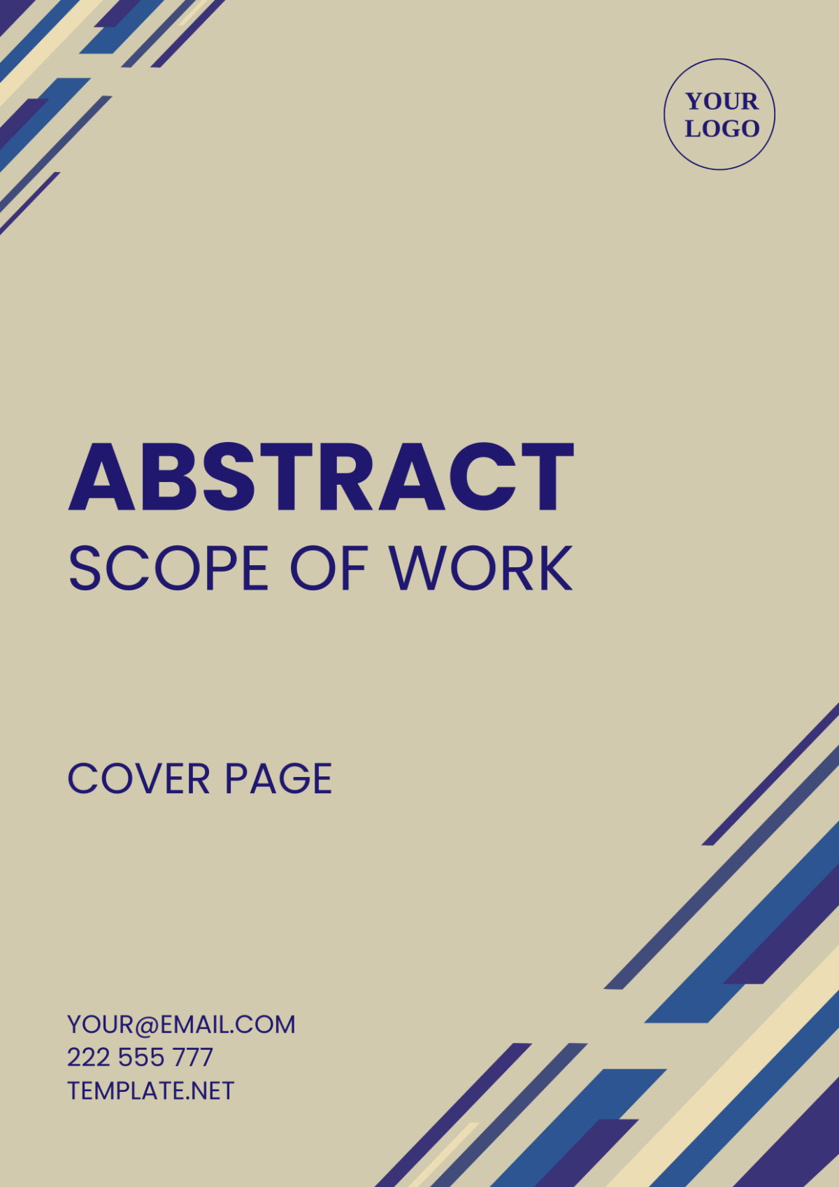 Abstract Scope of Work Cover Page Template