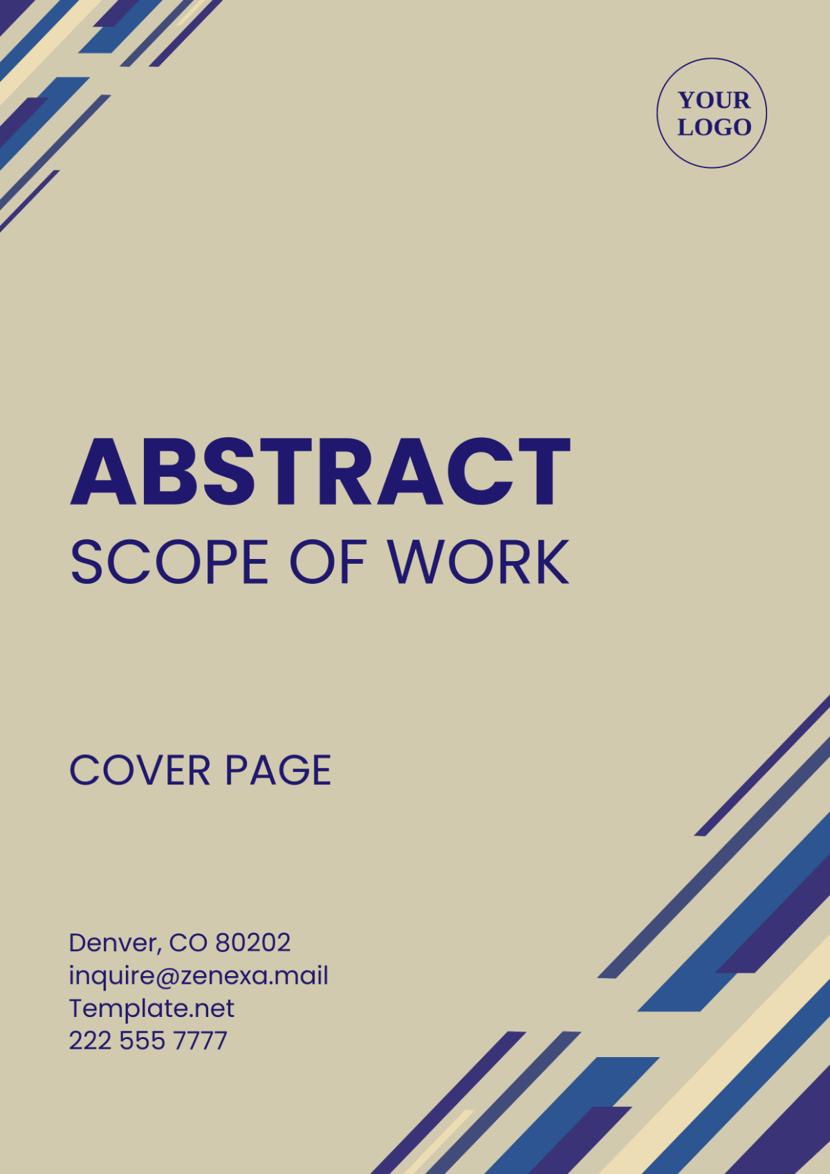 Abstract Scope of Work Cover Page Template - Edit Online & Download