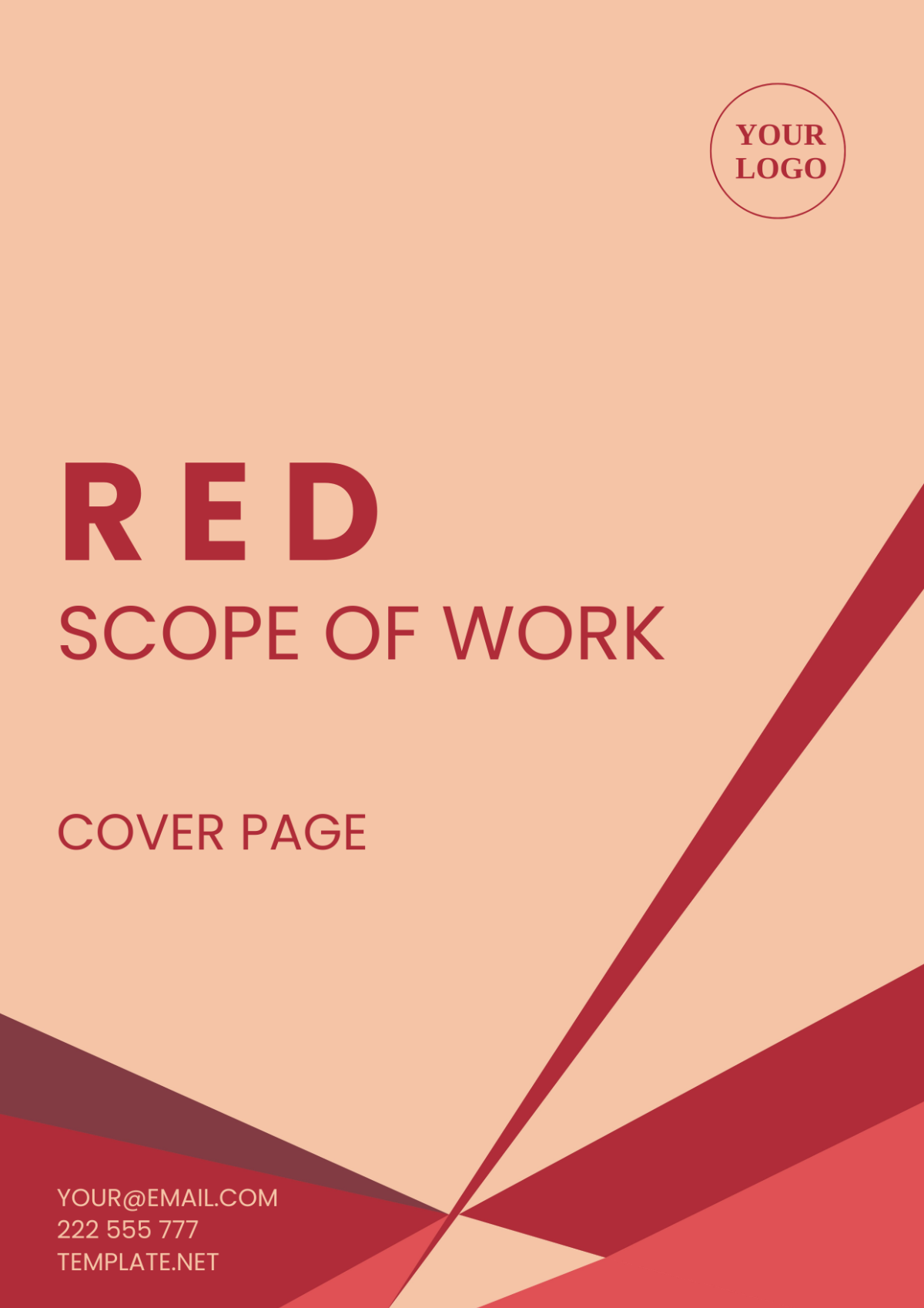 Red Scope of Work Cover Page Template