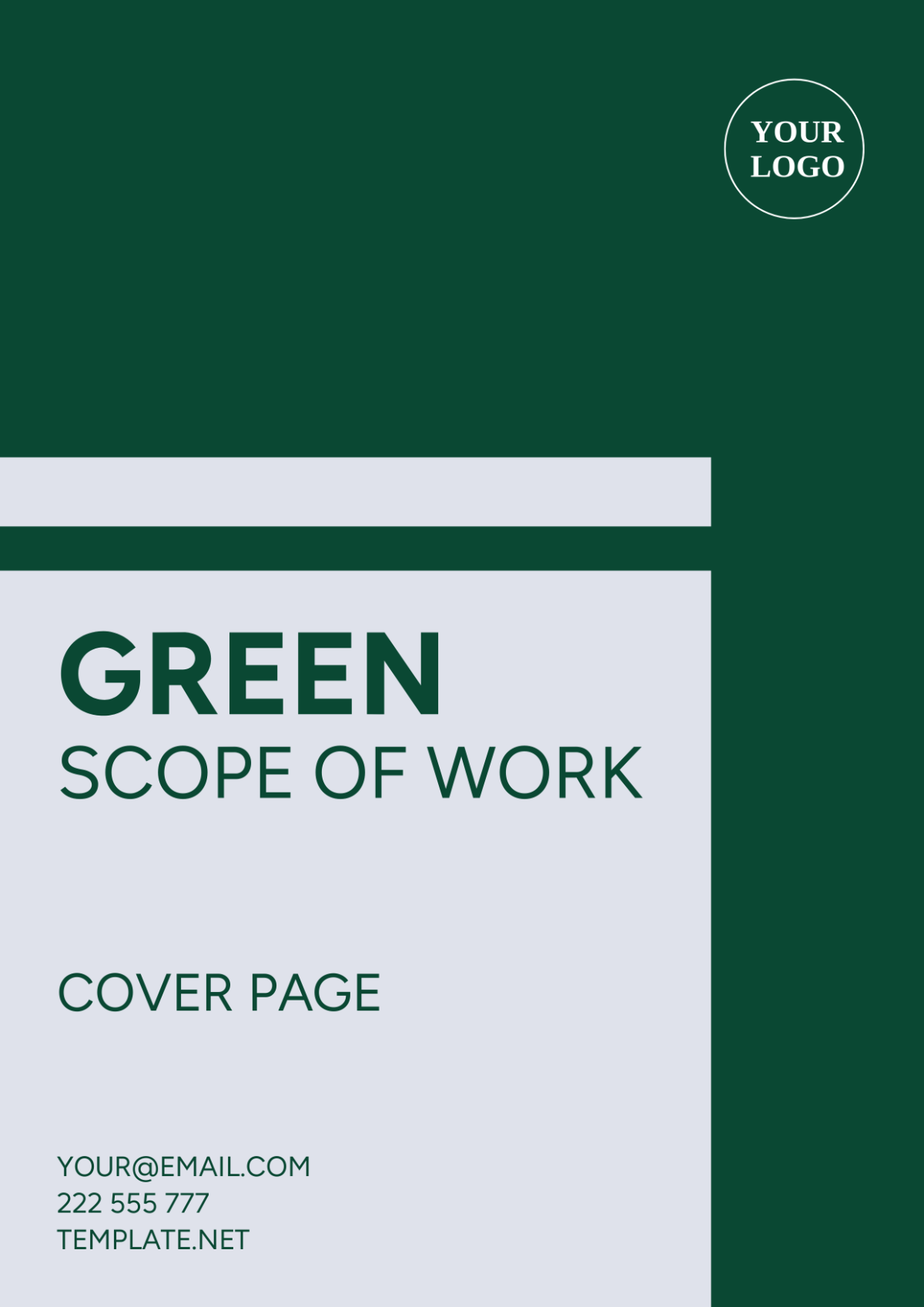 Green Scope of Work Cover Page Template