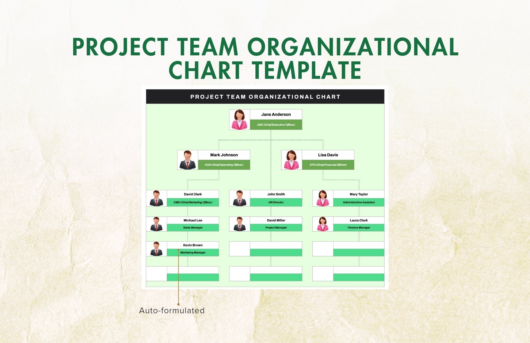 Project Team Organizational Chart Template