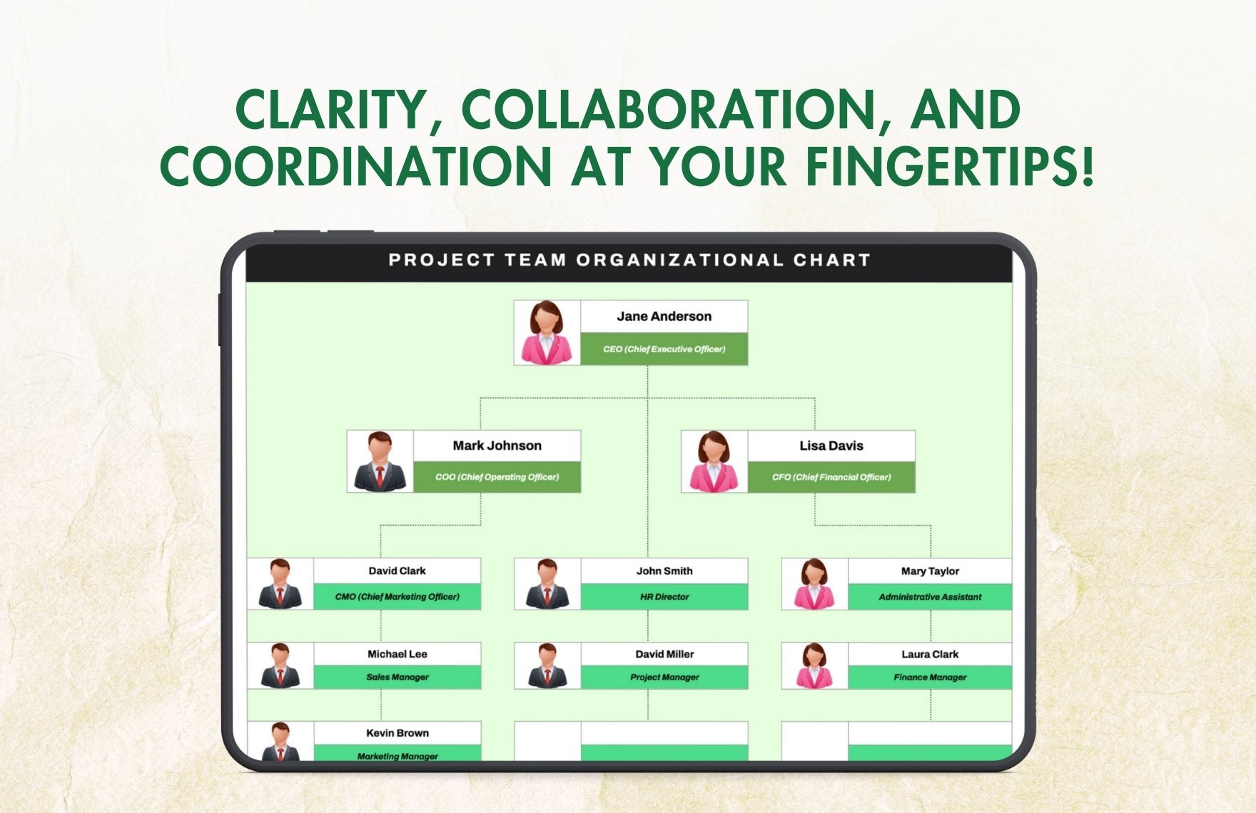 Project Team Organizational Chart Template