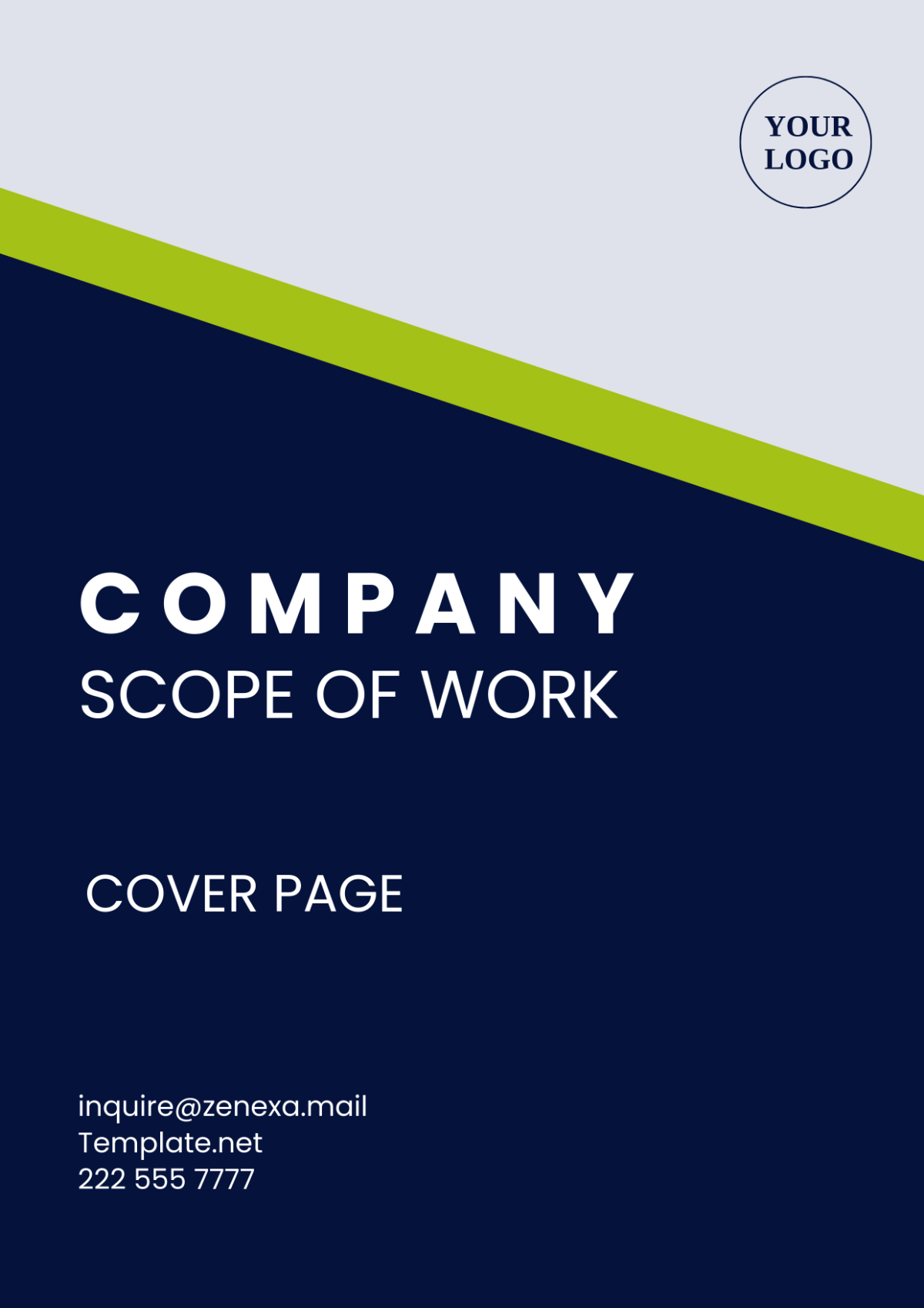 Company Scope of Work Cover Page Template - Edit Online & Download