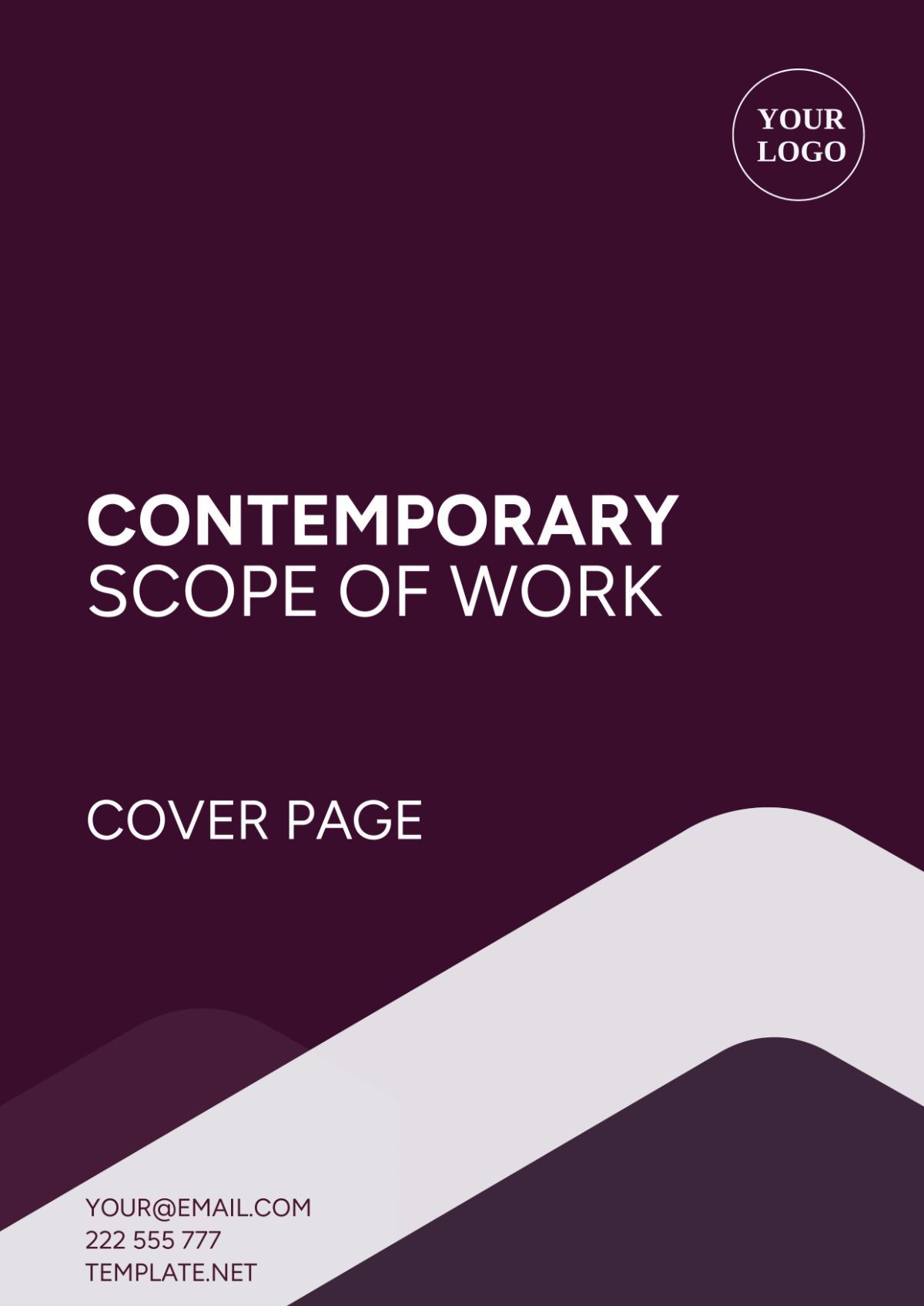 Contemporary Scope of Work Cover Page Template