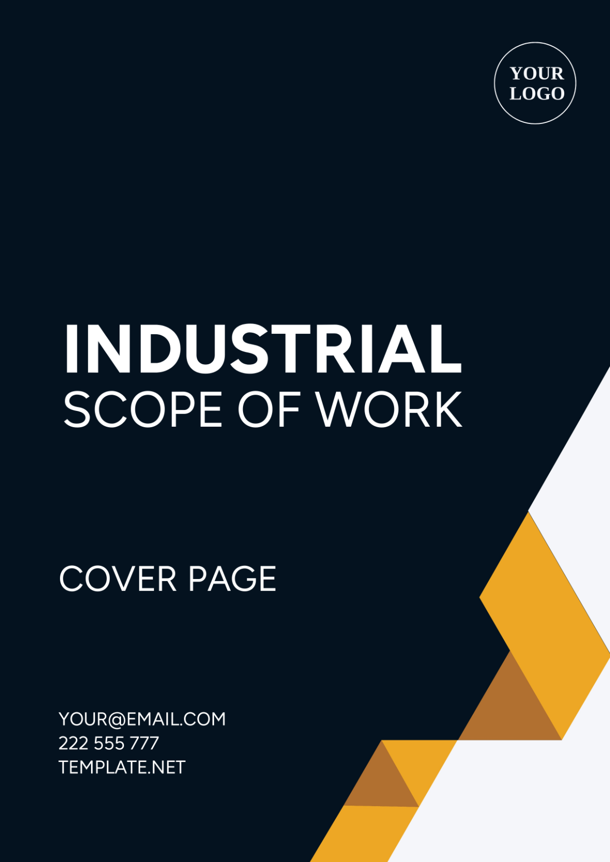 Industrial Scope of Work Cover Page Template