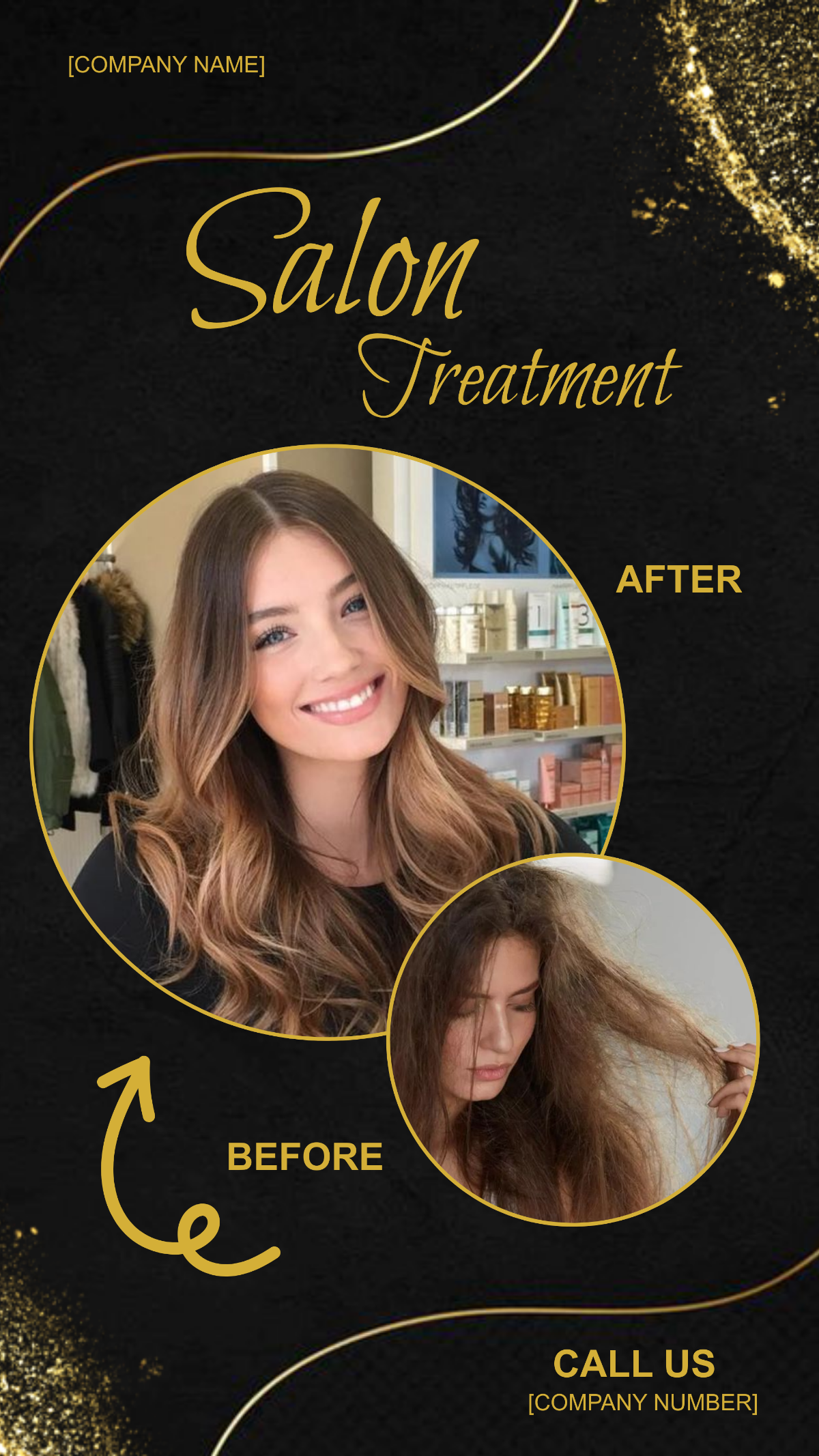 Before and After Salon Treatment Instagram Post