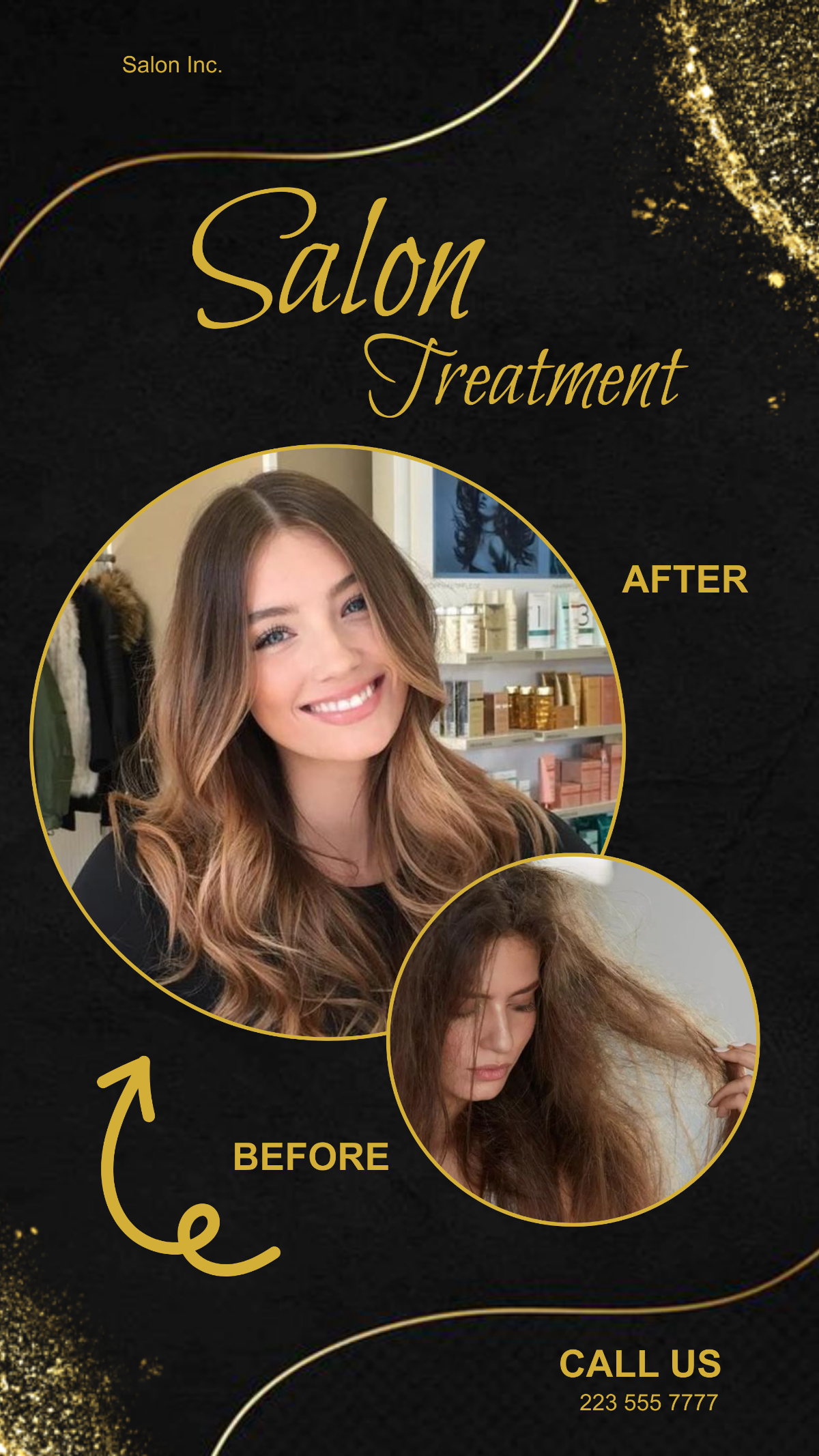 Before and After Salon Treatment Instagram Post - Edit Online & Download