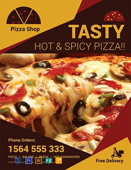Free Pizza Flyer Templates Word Doc Psd Indesign Apple Pages Publisher Illustrator Template Net