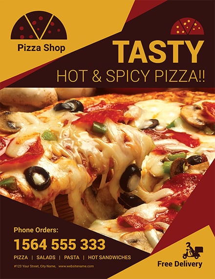 pizza sale flyer template 1x