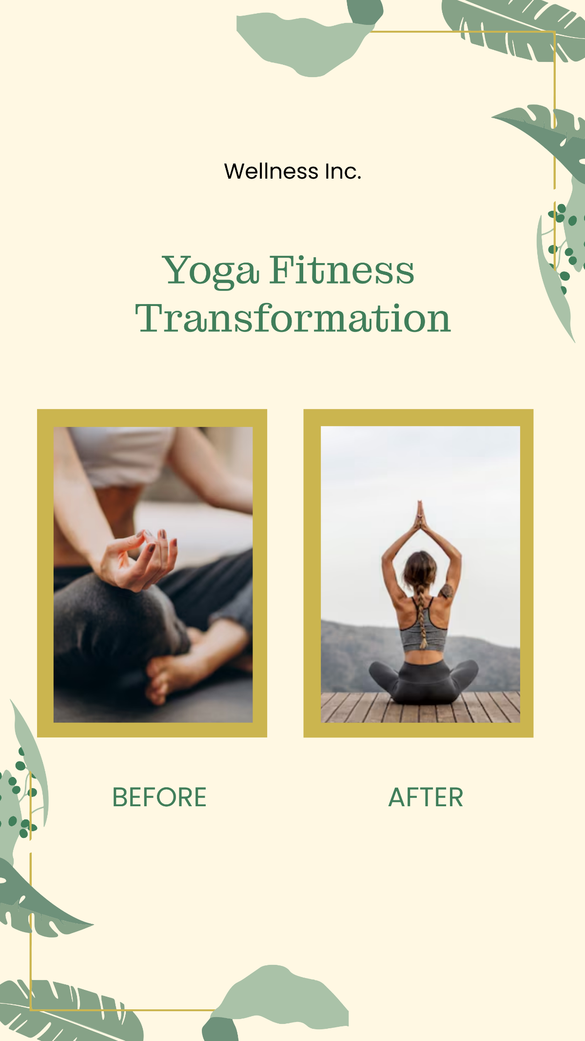 Before and After Yoga Instagram Post - Edit Online & Download