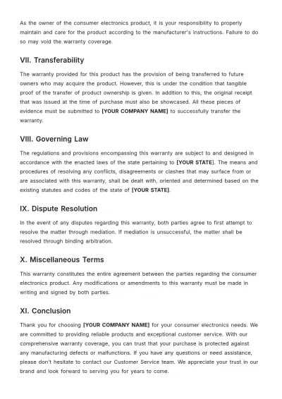 Free Item Warranty Template to Edit Online