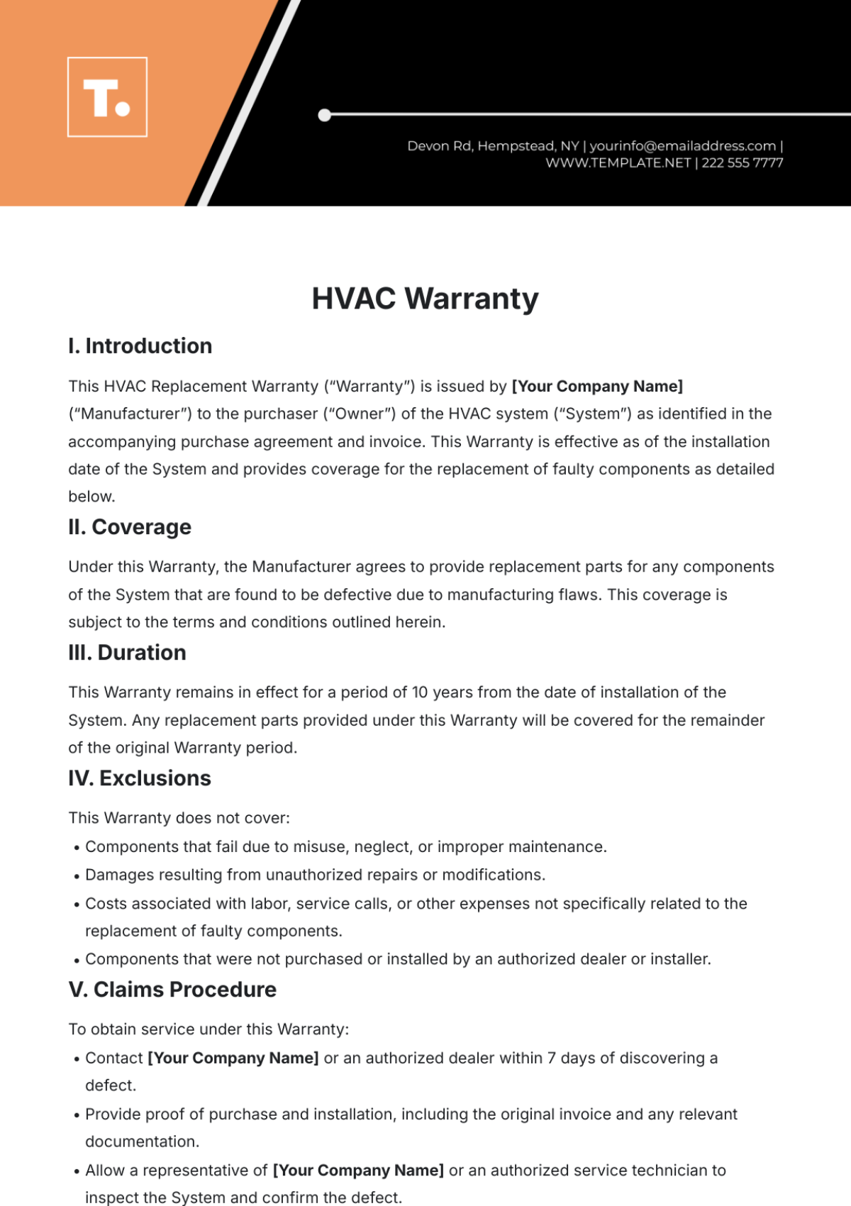 Free HVAC Templates To Edit Online Free HVAC Templates To Edit Online