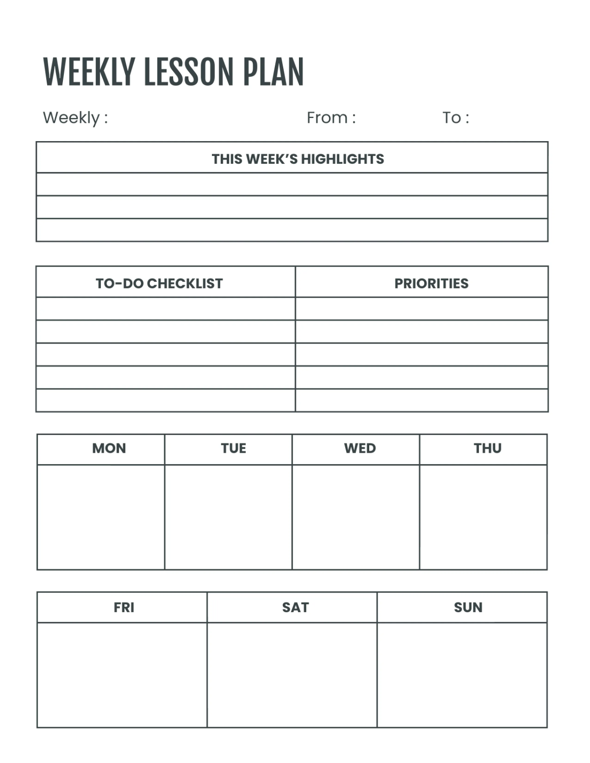 Free English Education Planner Template to Edit Online