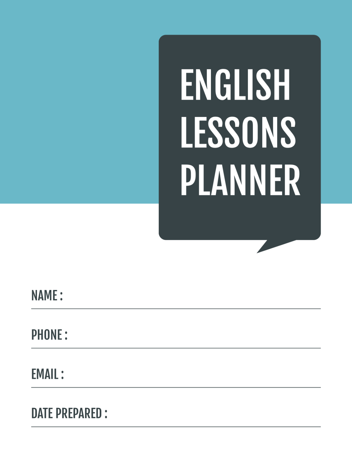 English Education Planner Template
