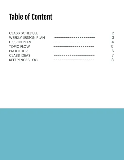 Free English Education Planner Template to Edit Online