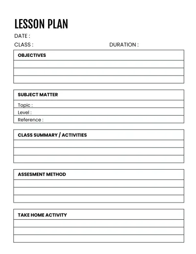 Free English Education Planner Template to Edit Online