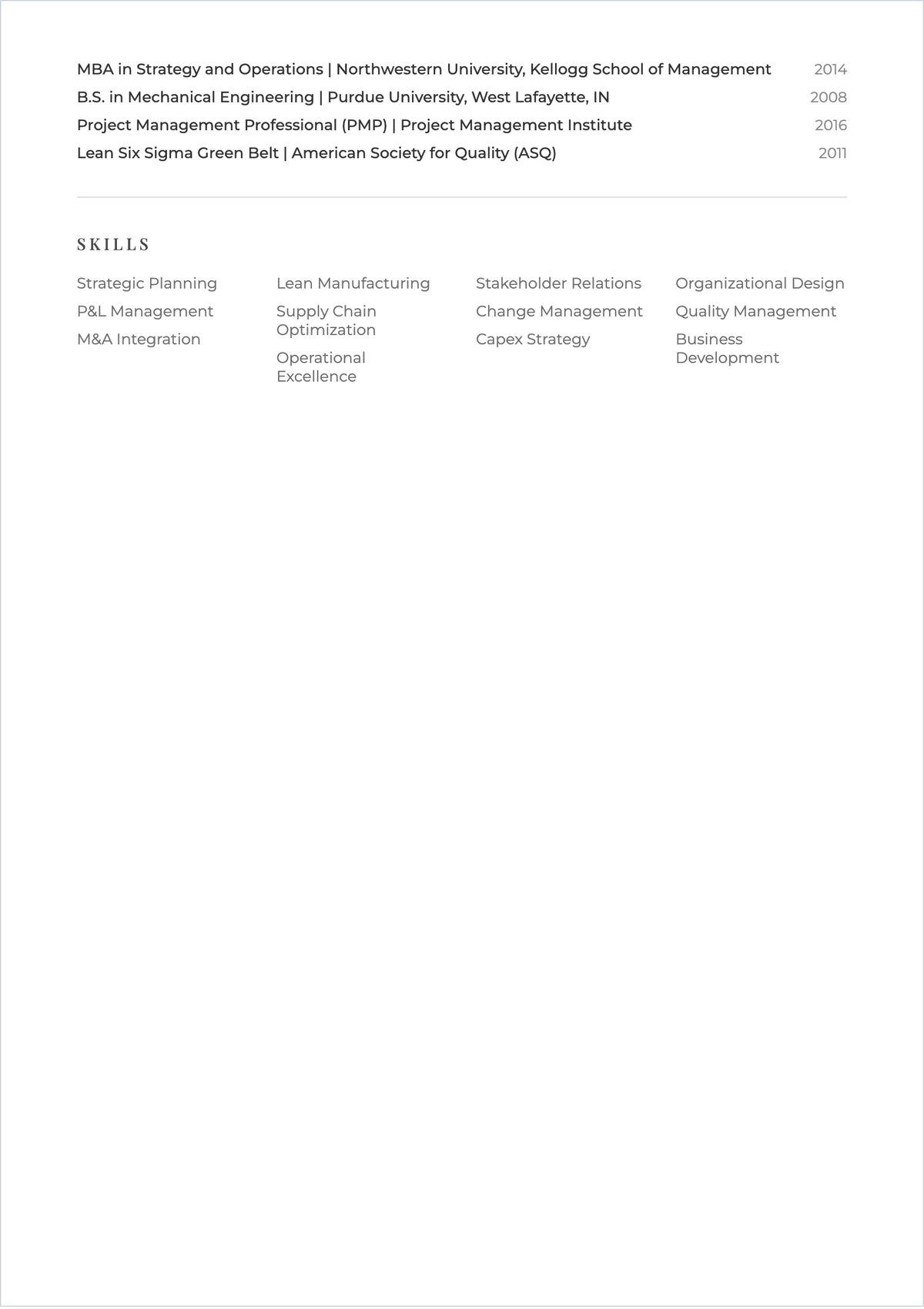 Free Business Executive ATS Resume Template, AI Resume Builder