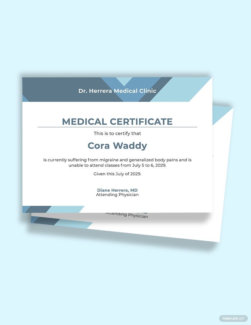 Medical Certificate for Student Template