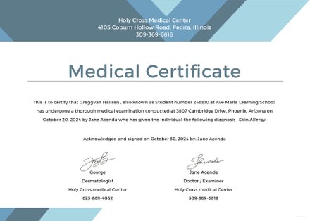 Free Medical Certificate Template | Free Templates