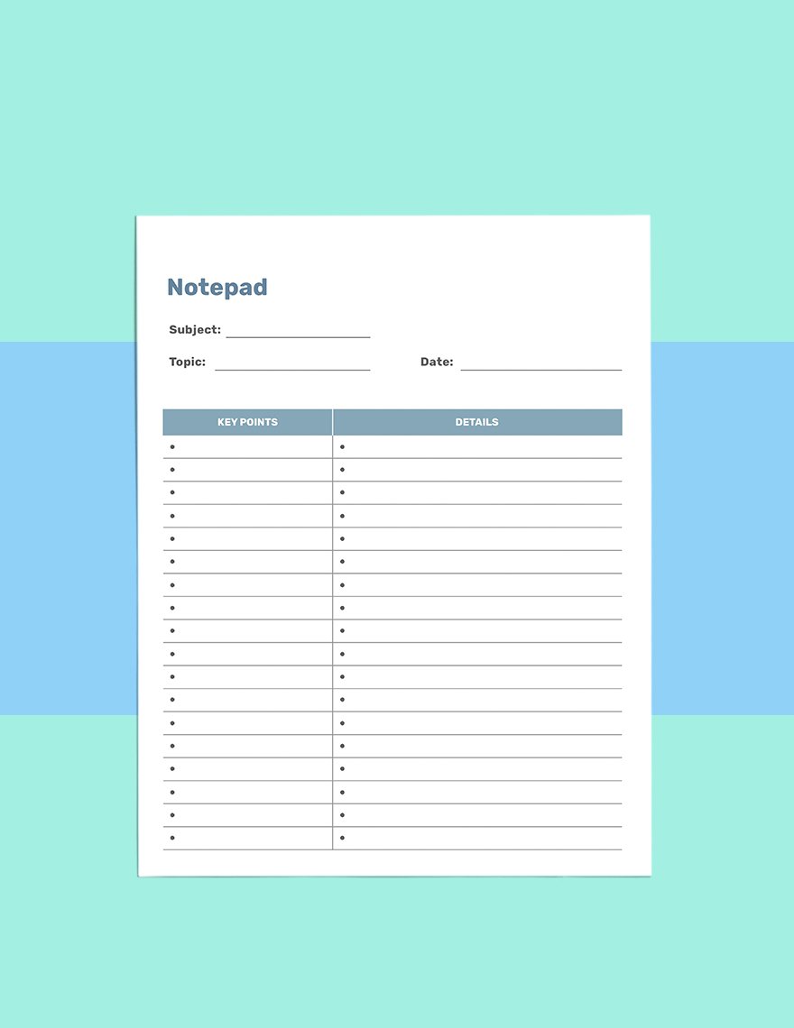Notes School Planner Template - Download in Word, Google Docs, PDF ...